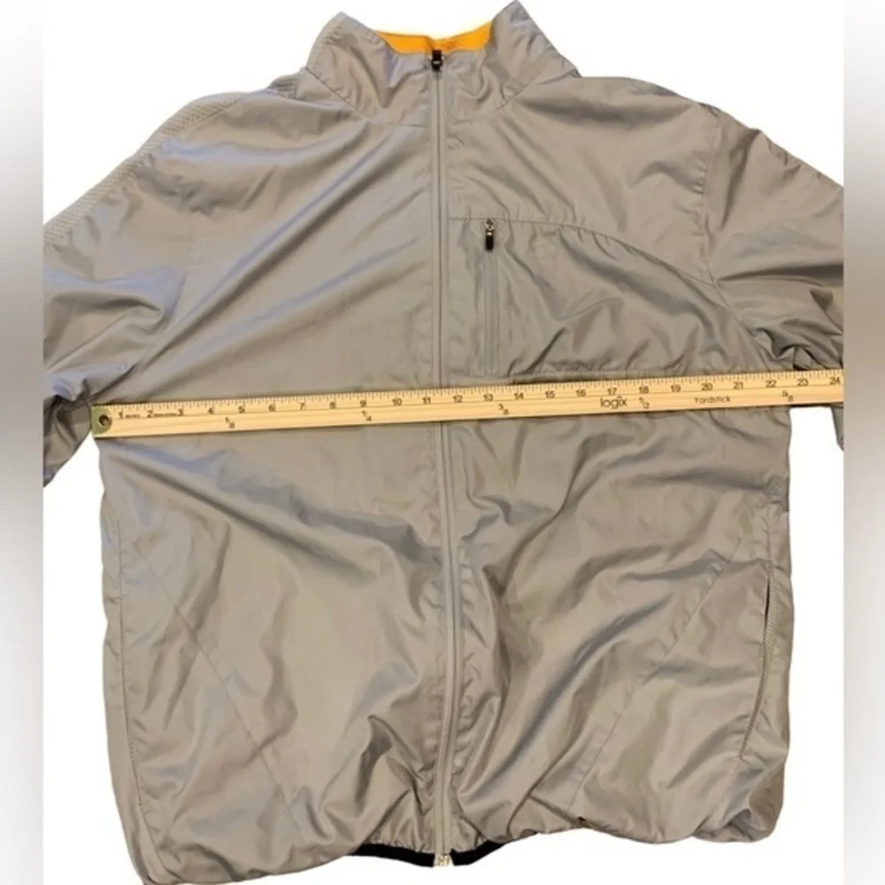 Starter Athletic Windbreaker Jacket Men’s Size M Gray‎ Orange Full Zip